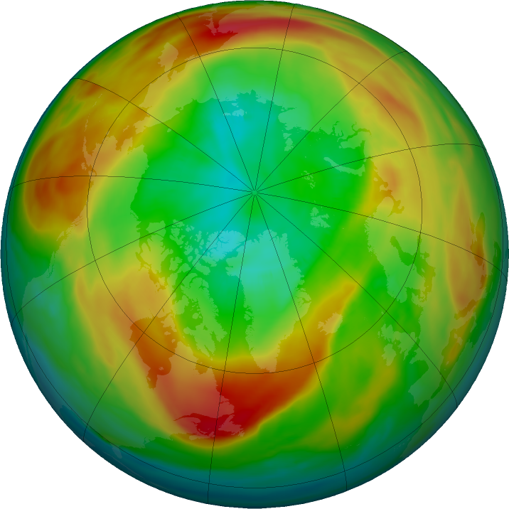 Arctic ozone map for 28 February 2022